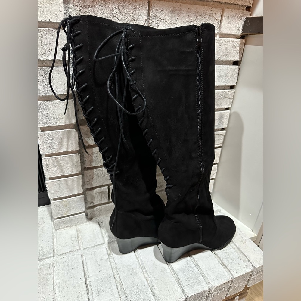 Torrid suede lace up wedge boots BRAND NEW IN BOX never worn